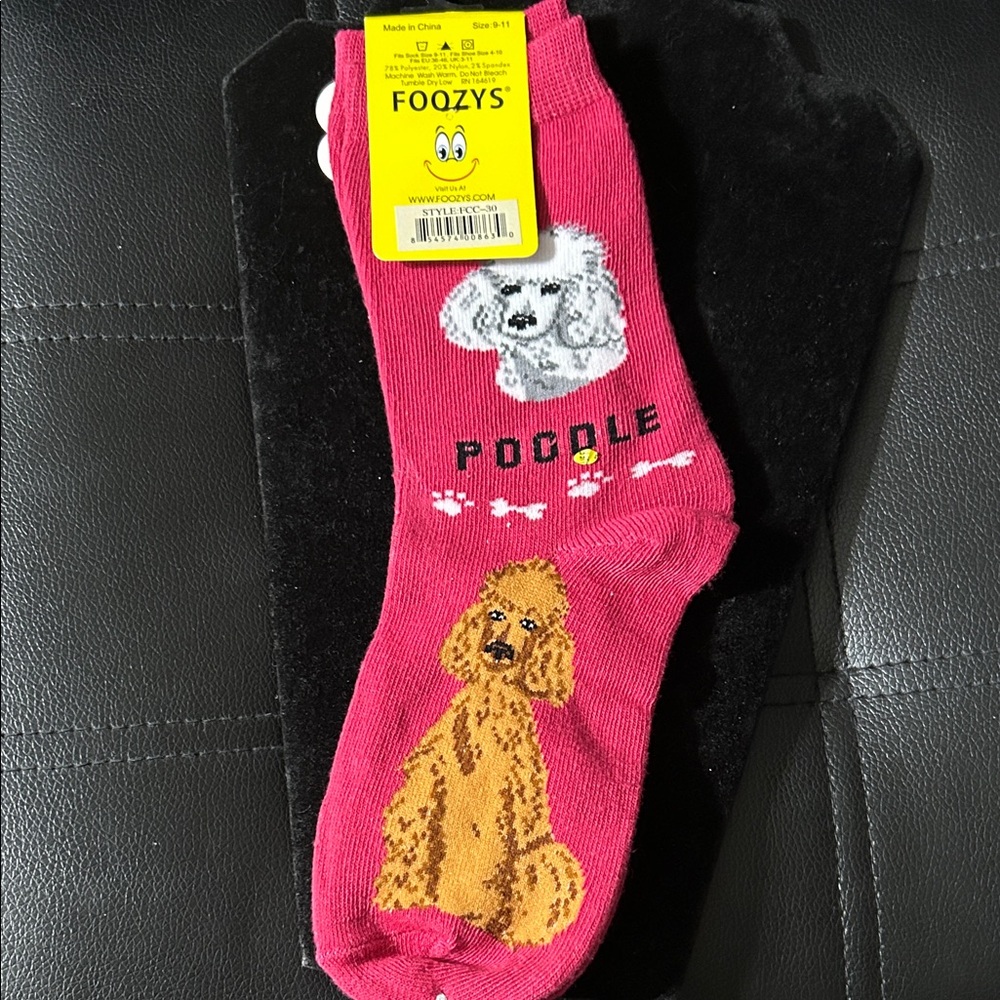 Pink Poodle Dog Socks